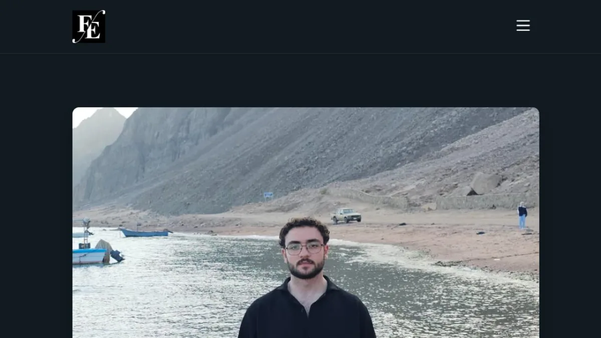 Personal portfolio homepage with introduction and navigation